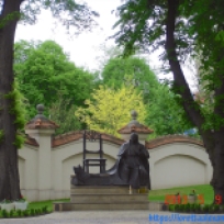 Statue of Pope John Paul II, on the grounds of On the Rock Church and the monastery - Skałeczna 15, Kraków