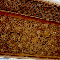 Inlaid carved wood ceiling – Alhambra Palace.