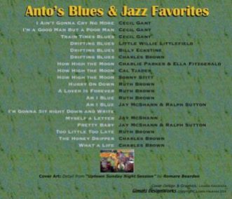Anto's Blues & Jazz Favorites, back cover