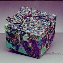 Hand-Made Papers Collage, little gift box, 1986